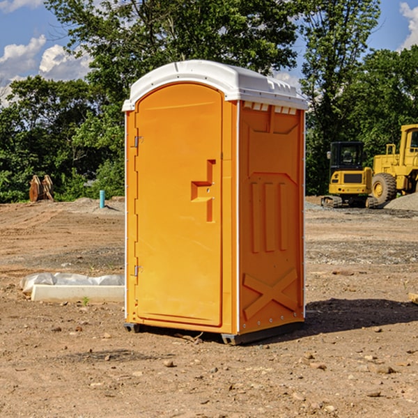 are there different sizes of portable toilets available for rent in Garciasville